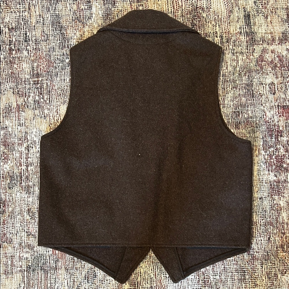 Filson Dark Brown Wool Vest - Picture 3 of 4